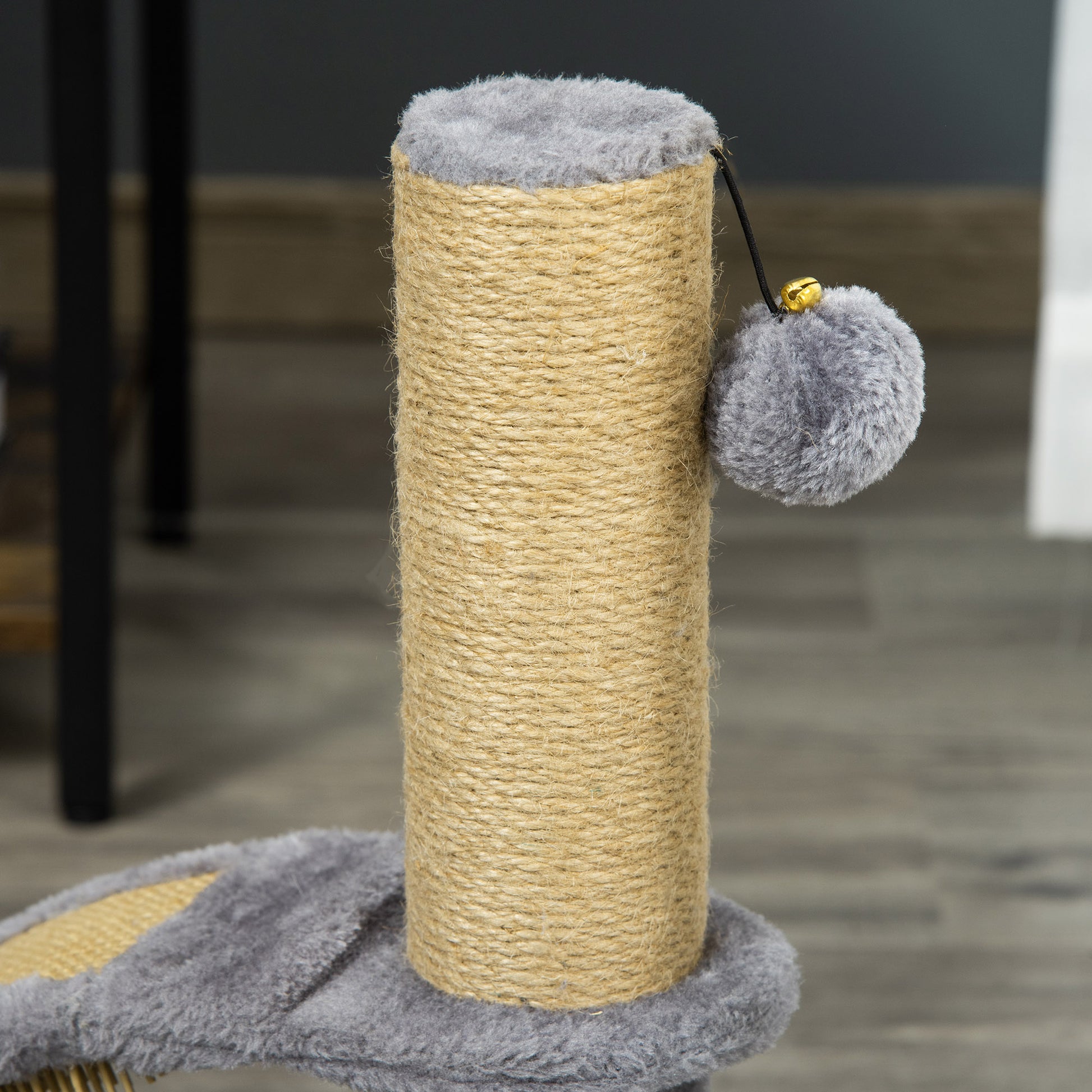 Pawhut Árbol Rascador Para Gatos Altura 43 Cm Con Tabla Para Rascar Gris_3