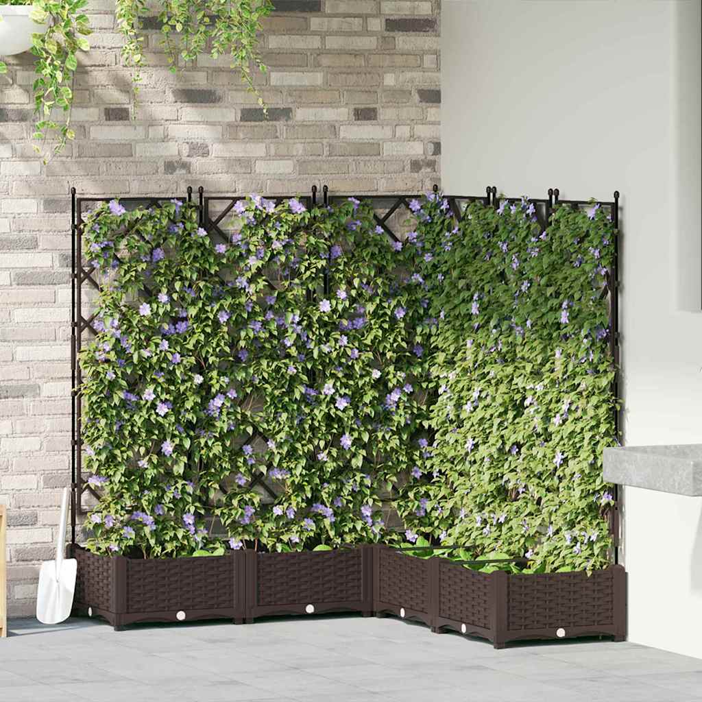 Macetero De Jardín 5 Uds. Marrón 120 X 120 X 125,5 Cm Pp_1