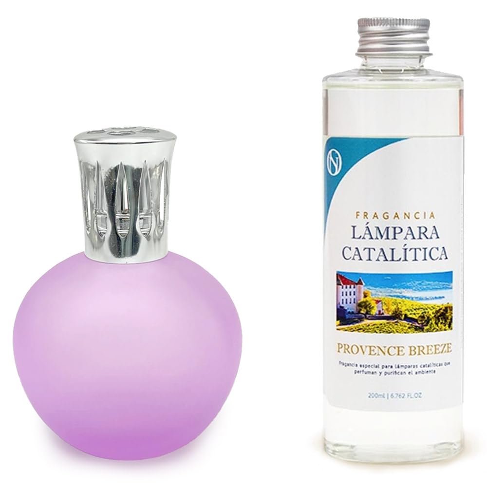 Lámpara Catalítica Fucsia Mate + Fragancia Provence Breeze 500 Ml - Elimina Malos Olores, Impurezas Y Perfuma_0