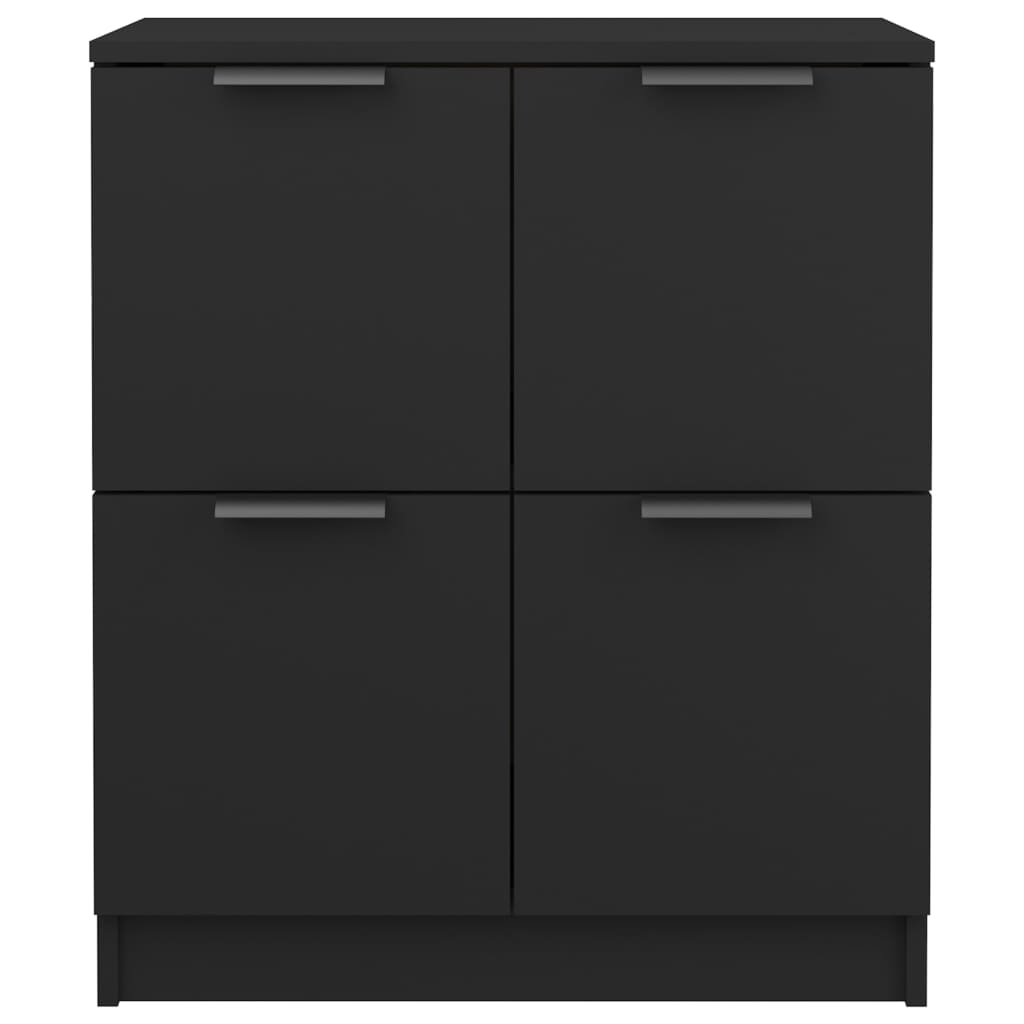 Aparador De Madera Contrachapada Negro 60x30x70 Cm / Vetonek_4