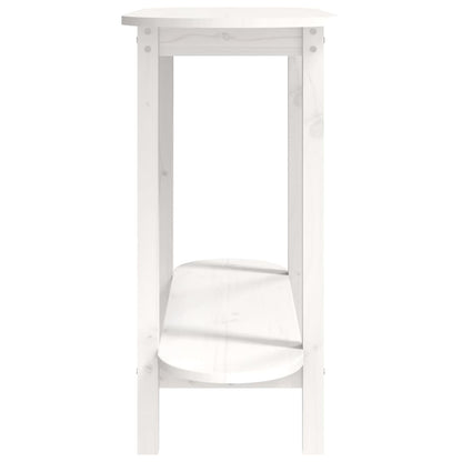 Mesa Consola De Madera Maciza De Pino Blanco 110x40x80 Cm_4