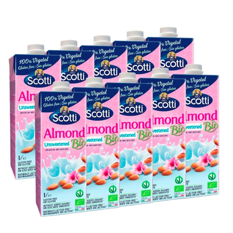 Pack de 10 Bebidas Scotti Orgânicas de Amêndoa sem Açúcar 1 L