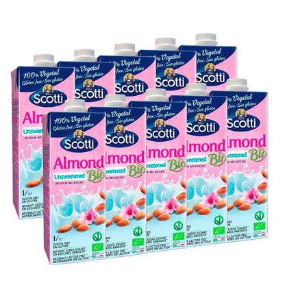 Pack de 10 Bebidas Scotti Orgânicas de Amêndoa sem Açúcar 1 L