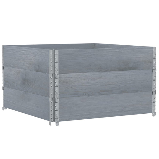 Jardinera De Madera Maciza De Pino Gris 100x100 Cm_0