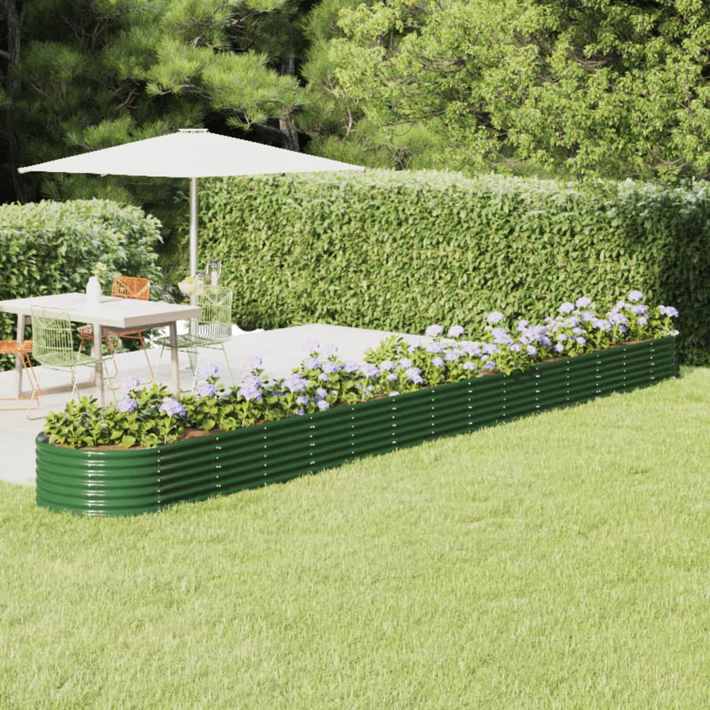 Jardinera Arriate Acero Galvanizado Verde 620x80x36 Cm_1