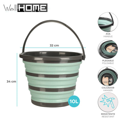 Well Home Cubo Plegable 10l Verde Claro_1