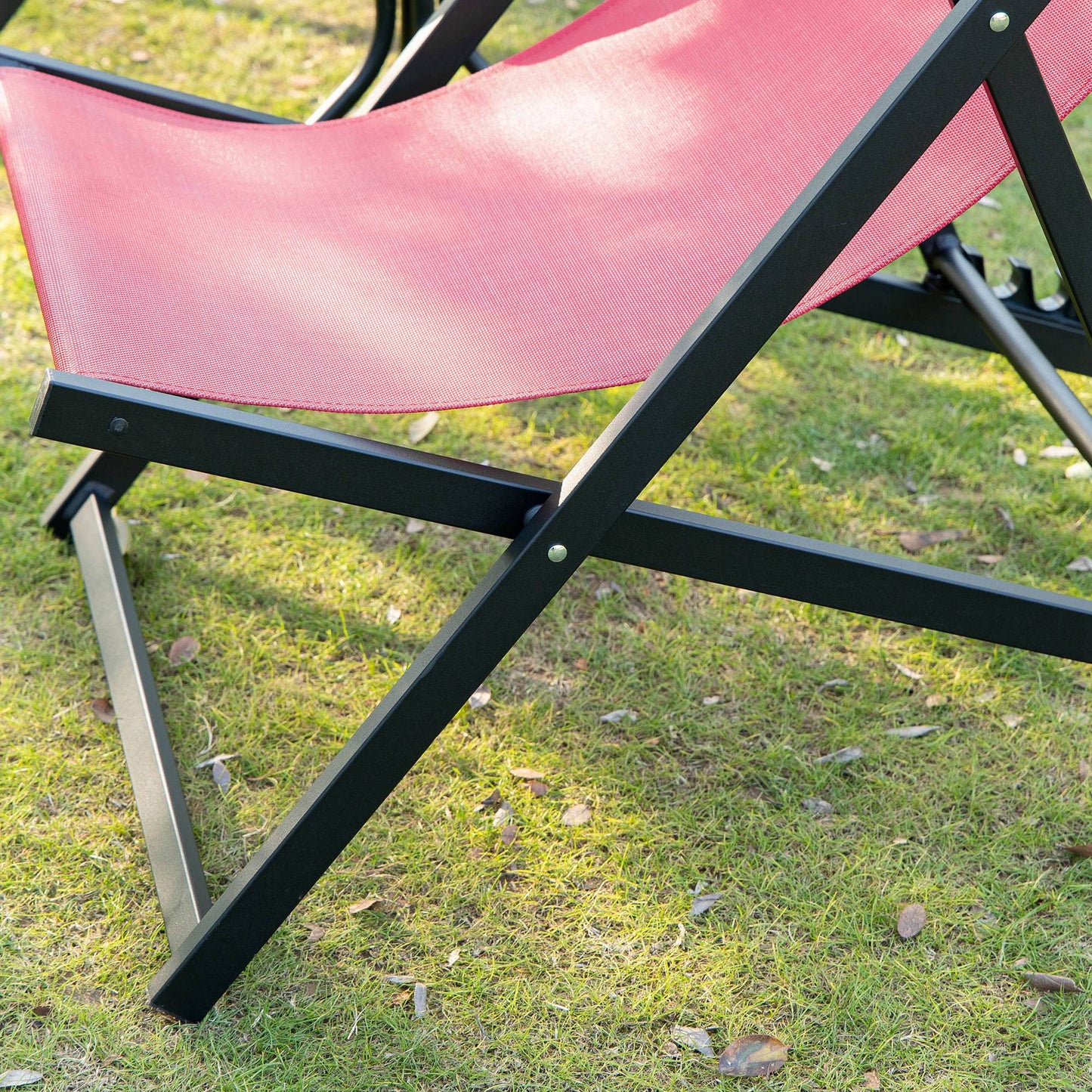 Outsunny Conjunto De 2 Tumbonas Plegables De Aluminio 60x100x85 Cm Blanco_4