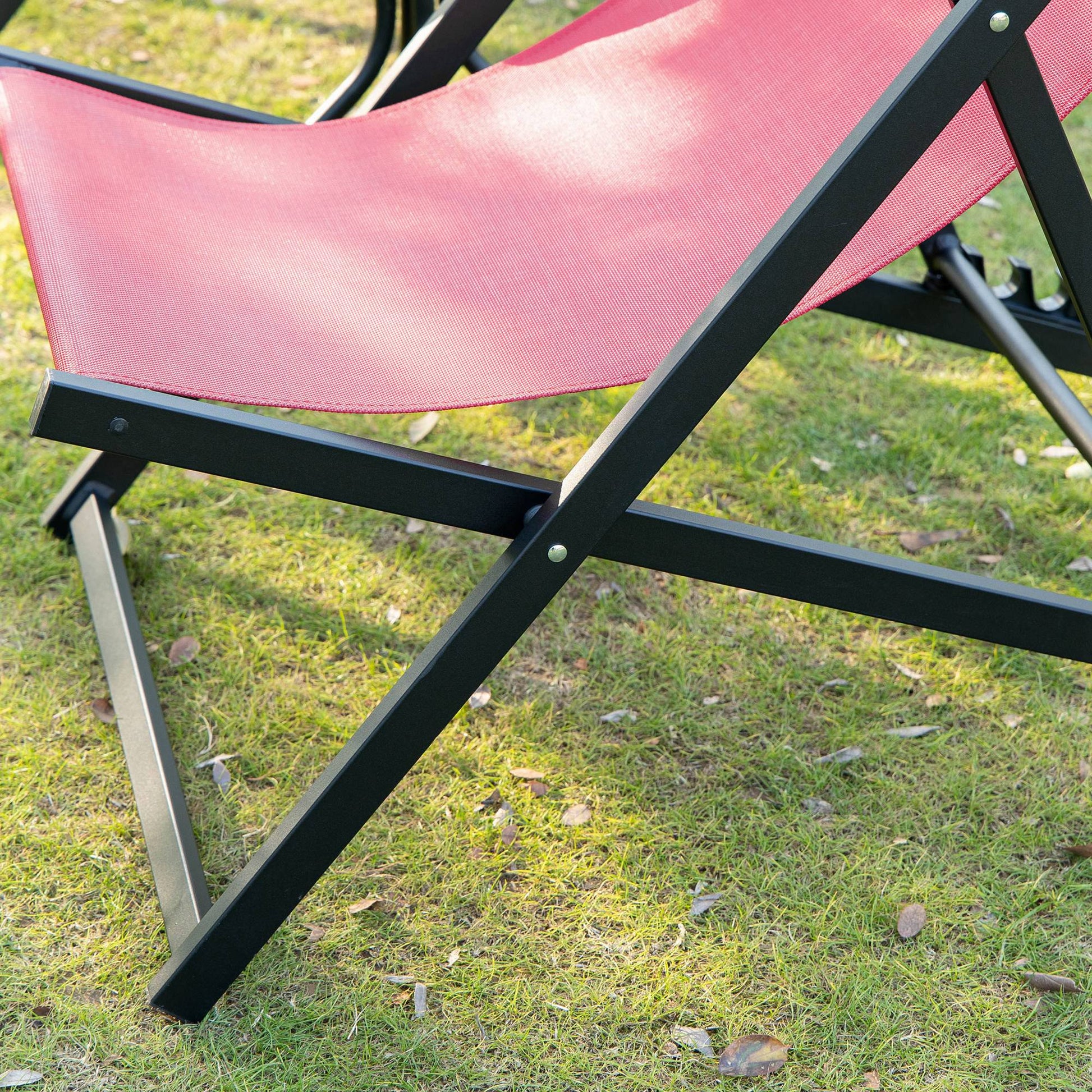 Outsunny Conjunto De 2 Tumbonas Plegables De Aluminio 60x100x85 Cm Blanco_4