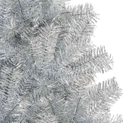 Vidaxl Árbol De Navidad Artificial Con Soporte Pet Plateado 150 Cm_4