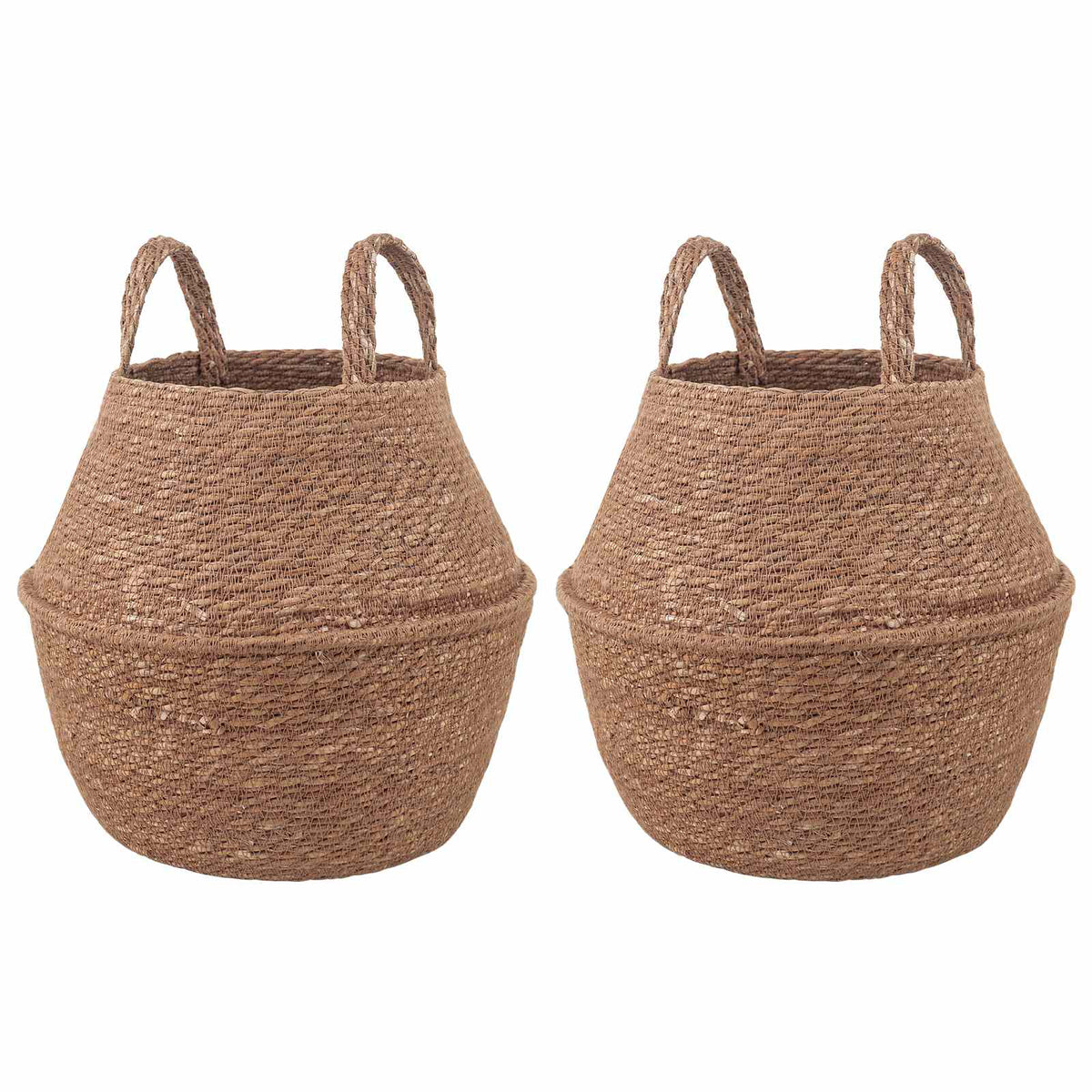 Maceta Con Asas 2 Uds. Natural Ø 22 X 20 Cm 100% Hierba Marina_0
