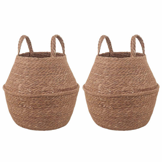 Maceta Con Asas 2 Uds. Natural Ø 22 X 20 Cm 100% Hierba Marina_0