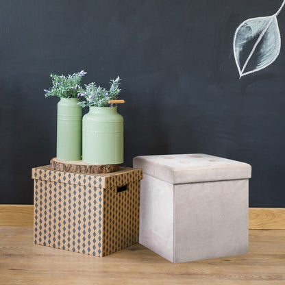 Caja-puf Plegable Beige_4