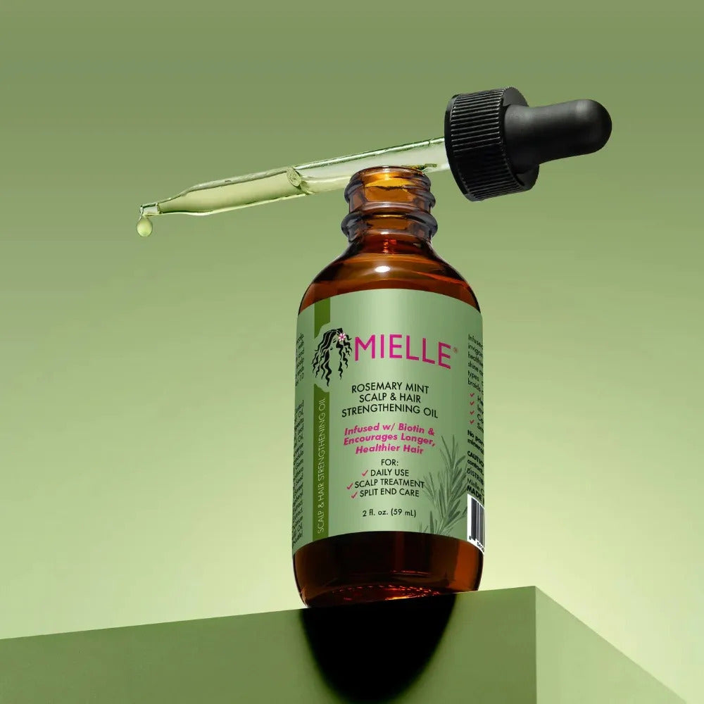 Aceite Fortalecedor Para Cuero Cabelludo Y Cabello Romero Y Menta Mielle Organics 59ml_1