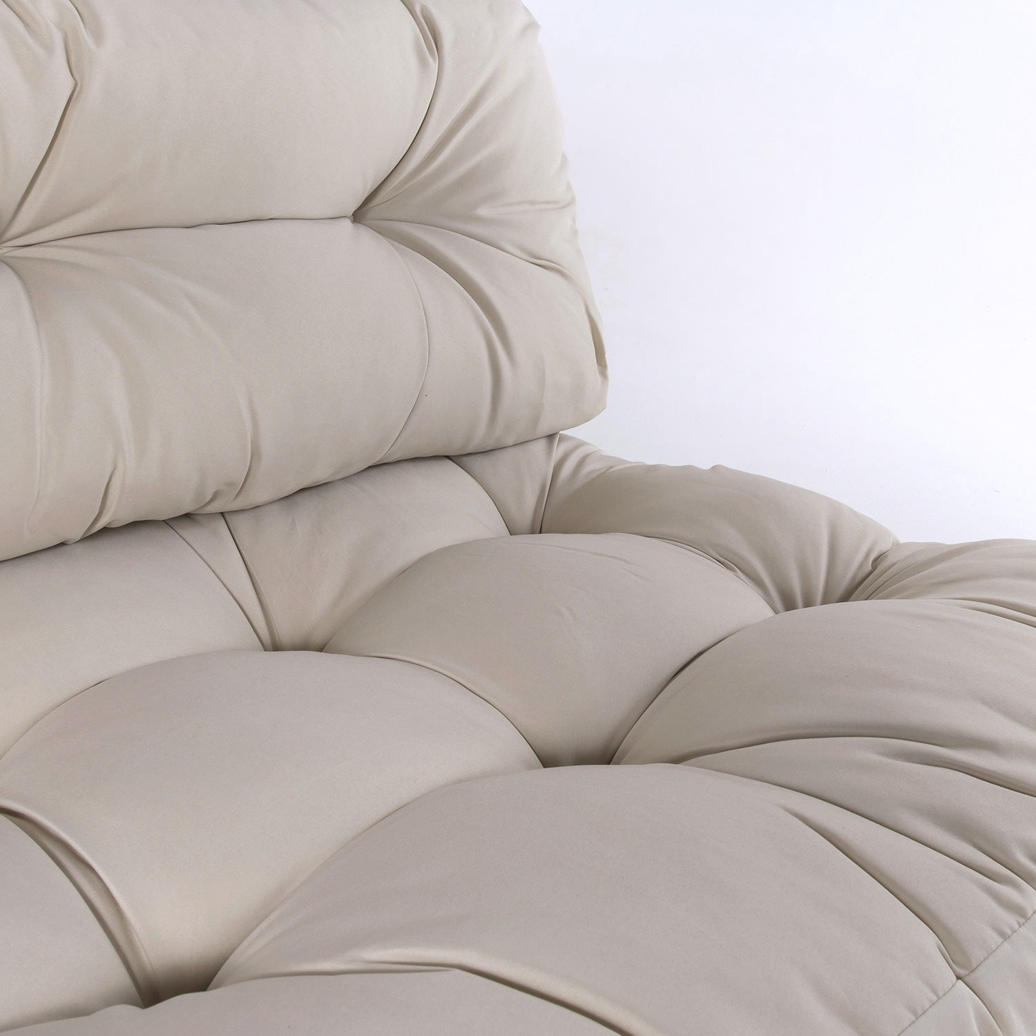 Cojines Para Palets, Cojín De Asiento 80x120x16 Cm + Cojín Respaldo 42x120x16 Cm, Color Crema, Repelente Al Agua_4