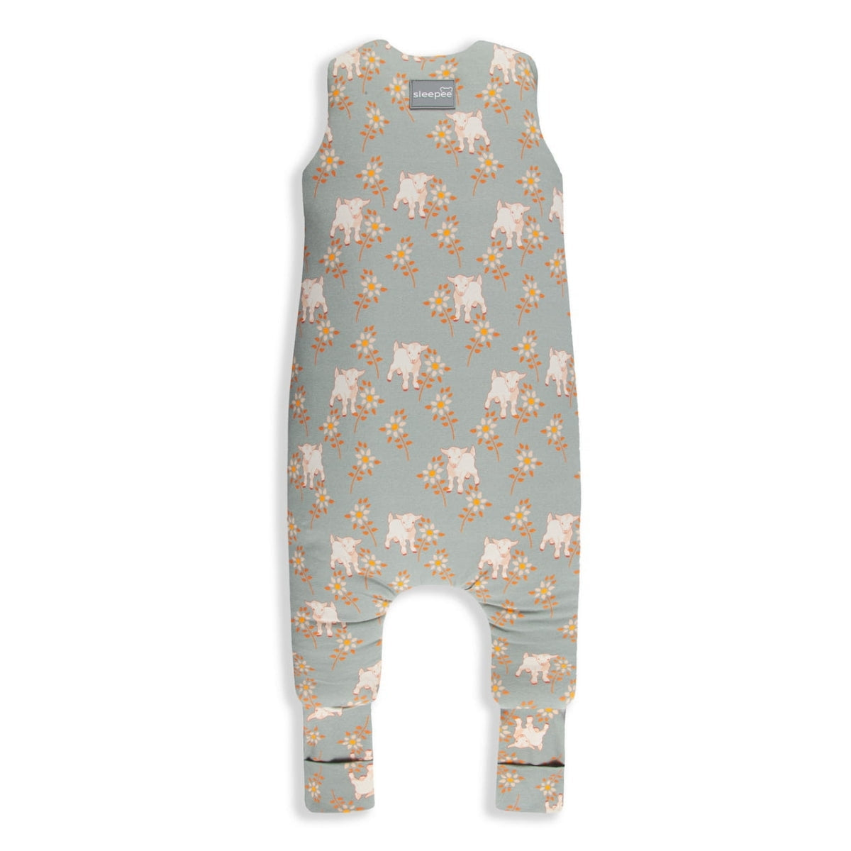 Saco De Dormir Con Pies Reversible T-m Jersey Algodón Sky Blue-cream_1