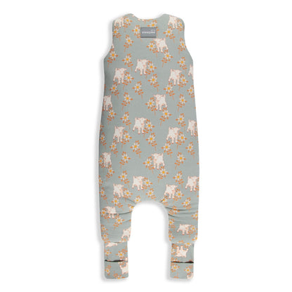 Saco De Dormir Con Pies Reversible T-m Jersey Algodón Sky Blue-cream_1