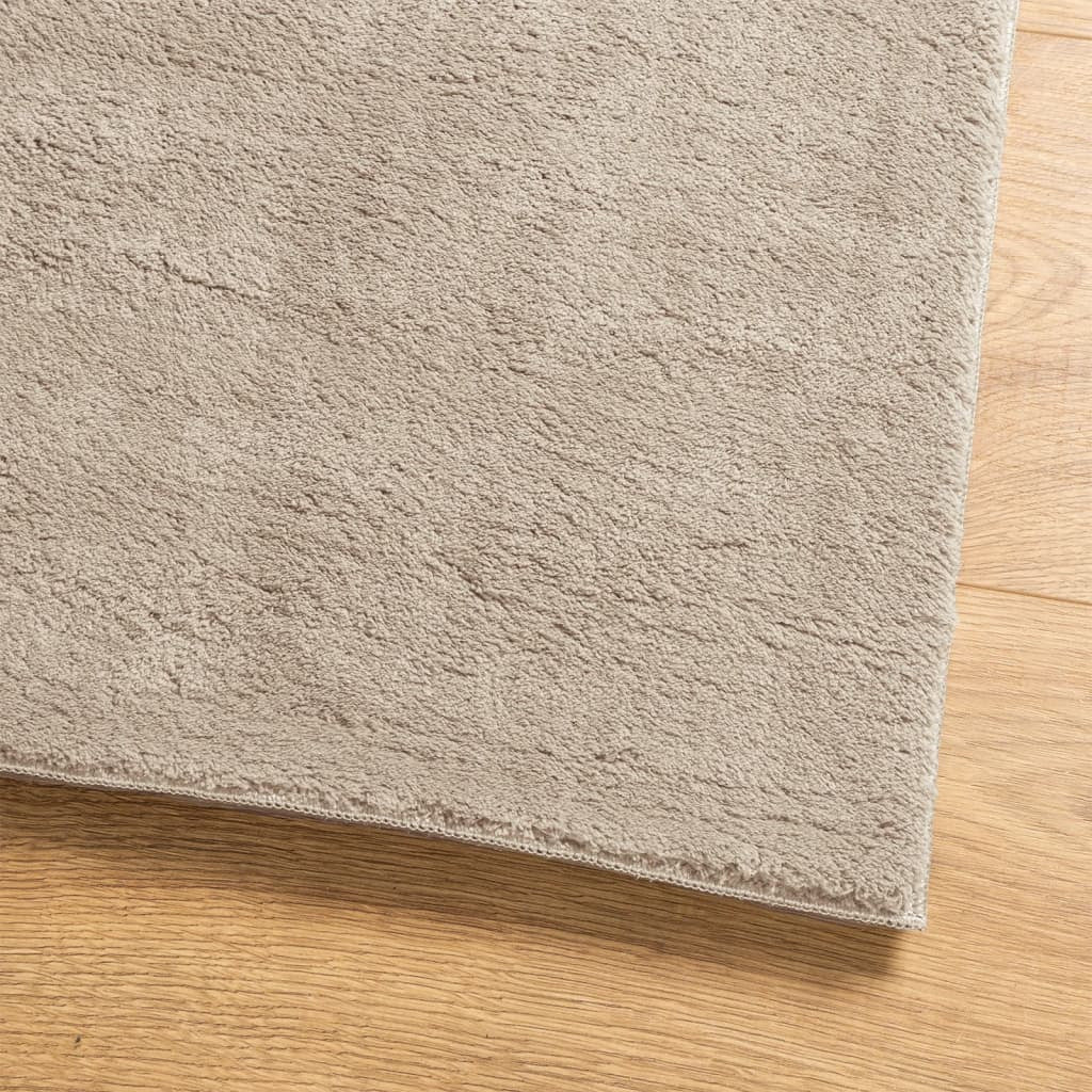 Vidaxl Alfombra De Pelo Corto Suave Lavable Huarte Arena 60x110 Cm_3