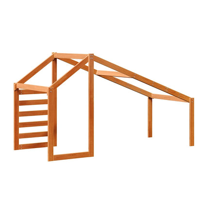 Techo De Cama Infantil Madera Maciza Pino Marrón 198x97x113 Cm_5