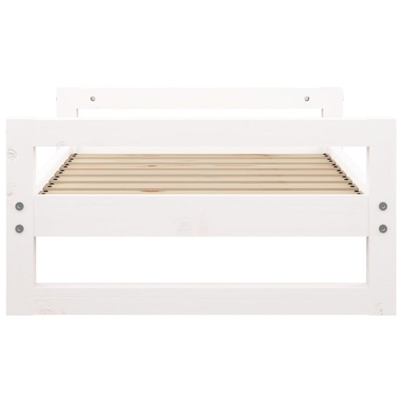 Vidaxl Cama Para Perros Madera Maciza De Pino Blanco 75,5x55,5x28 Cm_5
