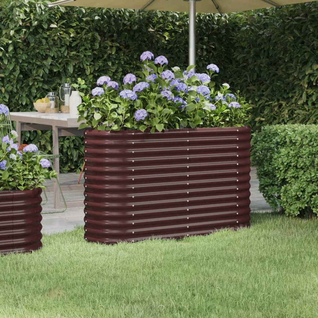 Jardinera Arriate Acero Galvanizado Marrón 114x40x68 Cm_1