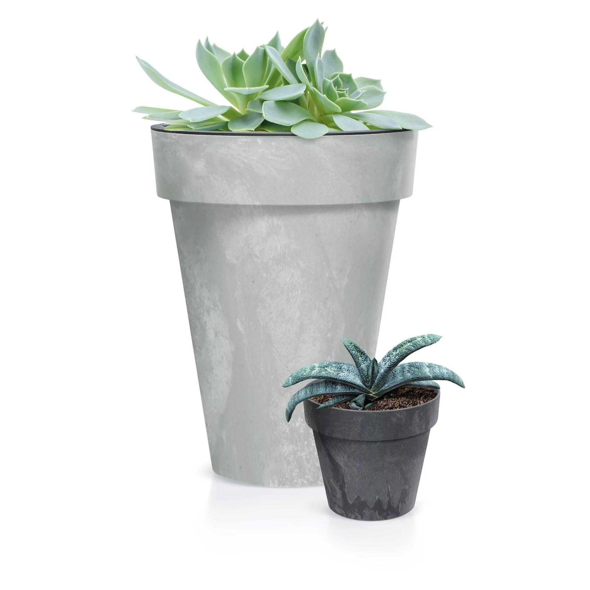 Maceta Cube Beton Effect 0,6l., Dimensiones (mm) 110x110x97, Color Marengo