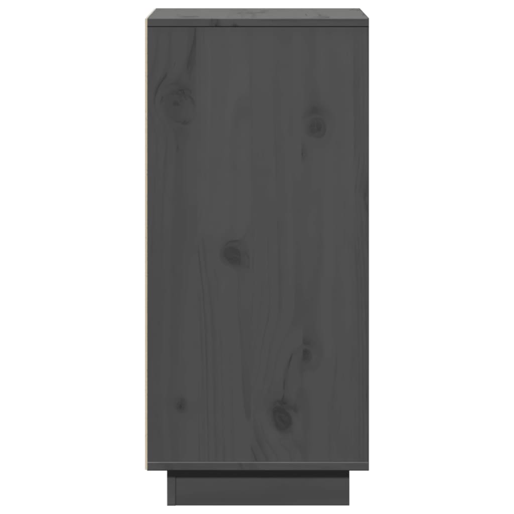 Aparador 2 Uds Madera Maciza De Pino Gris 31,5x34x75 Cm / Vetonek_3