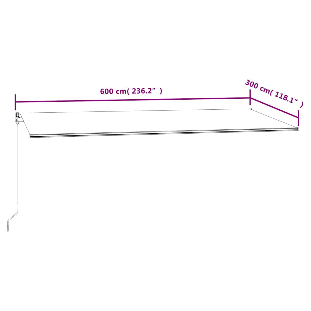 Vidaxl Toldo Automático Retráctil Azul Y Blanco 600x300 Cm_2