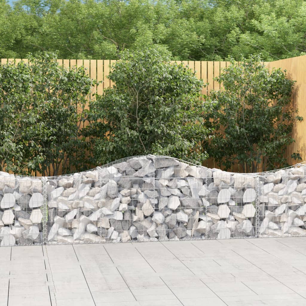 Cestas De Gaviones 25 Uds Forma De Arco Hierro 200x30x60/80 Cm_1