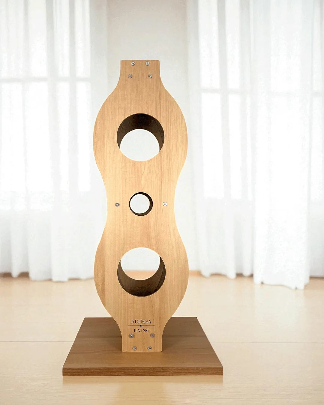 Torre Rascadora Para Gatos Océano De Roble Y Madera Sólida Con Diseño Decorativo Althea Living 40x35x12cm_4