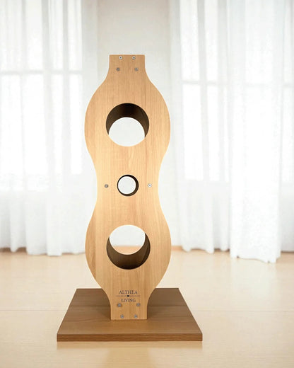 Torre Rascadora Para Gatos Océano De Roble Y Madera Sólida Con Diseño Decorativo Althea Living 40x35x12cm_4