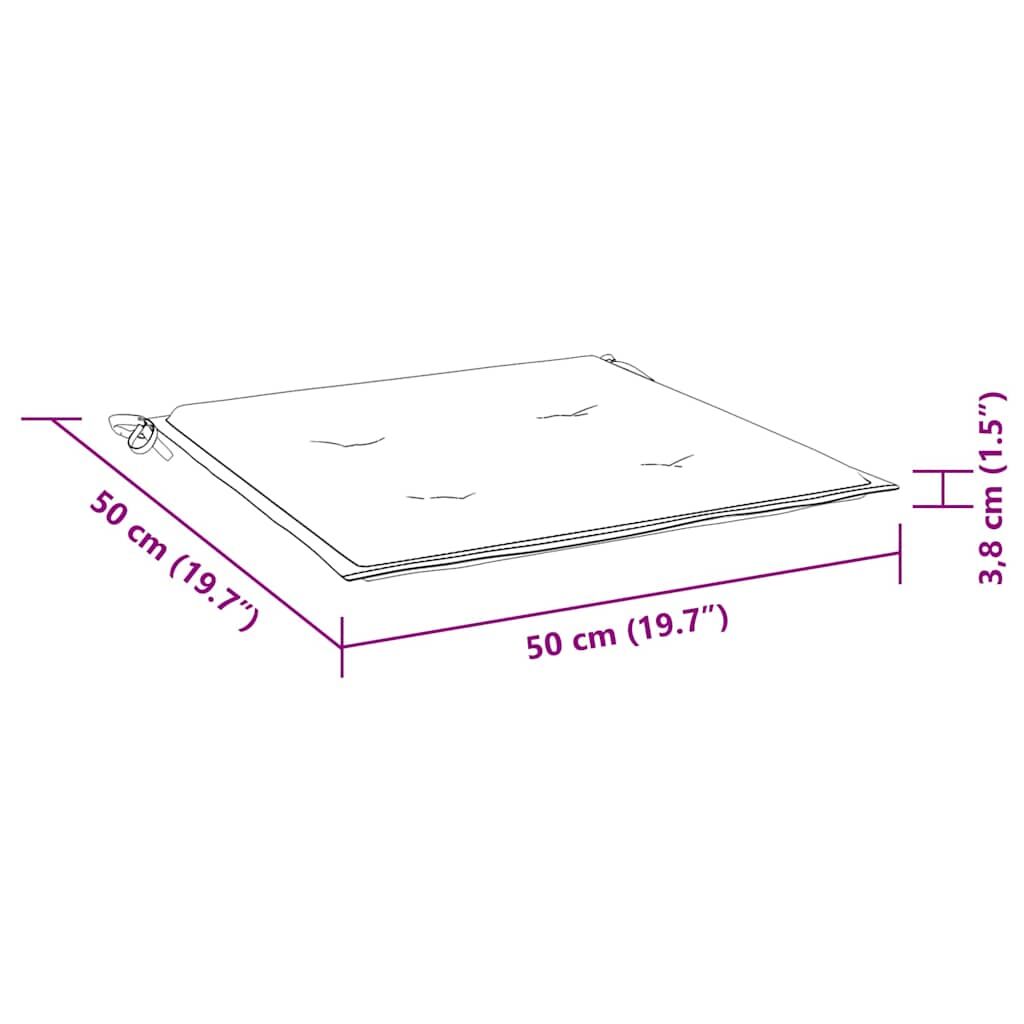 Vidaxl Cojines De Silla 6 Uds Tela Estampado De Hojas 50x50x4 Cm_2