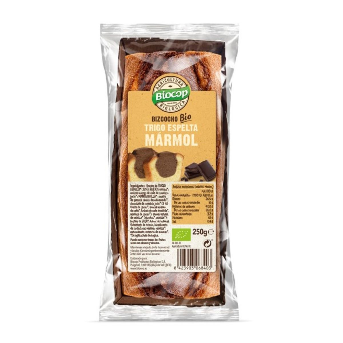 Bizcocho de Trigo Espelta Biocop 250 g