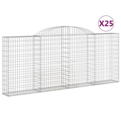 Cestas De Gaviones 25 Uds Forma De Arco Hierro 300x50x120/140cm_0