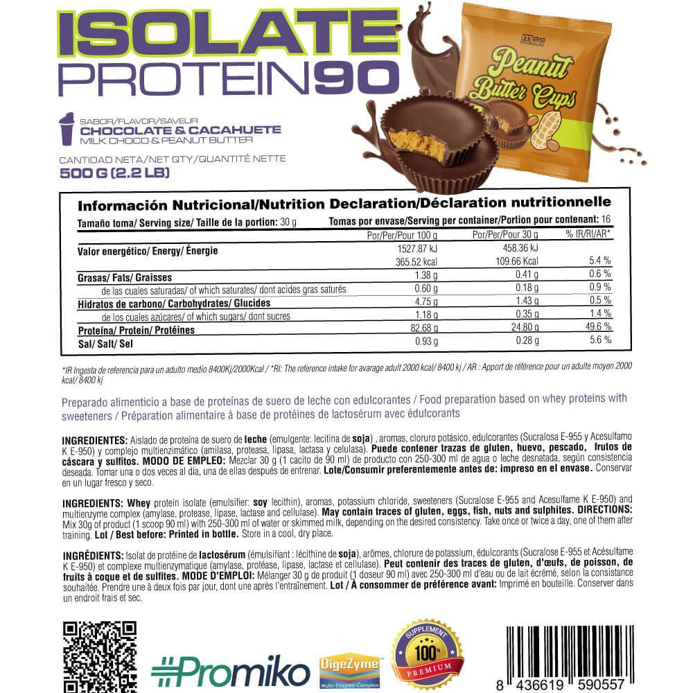 Isolate 90 Cfm - 500 G - Peanut Butter Cups - Aumenta La Masa Muscular - Masmusculo_4