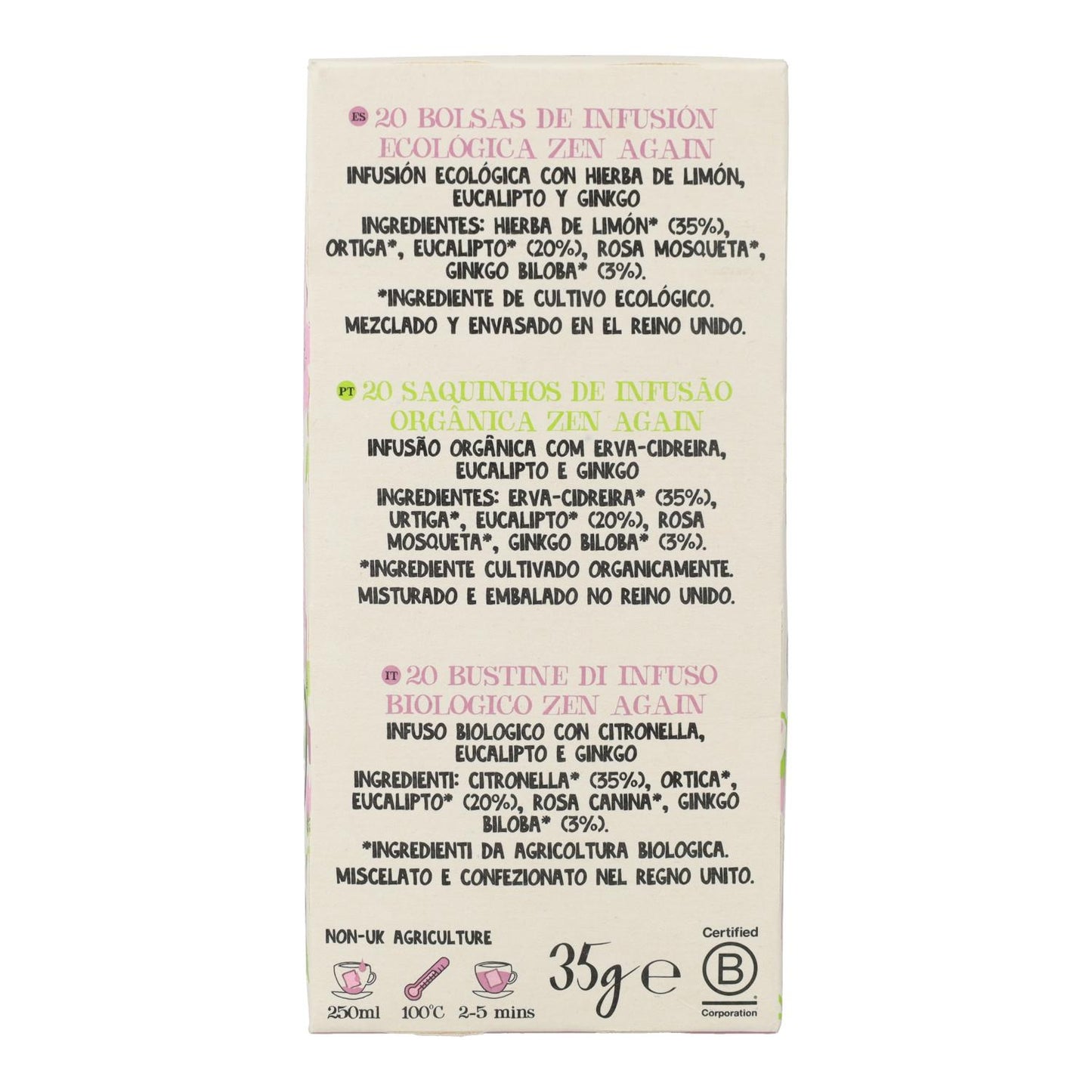 Infusão Feel Zen Bio Cupper 20 saquetas 