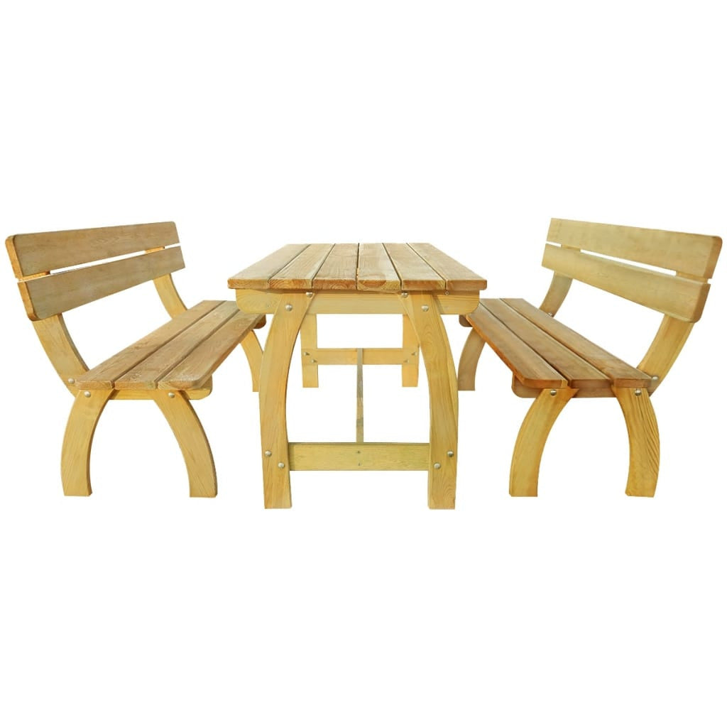 Vidaxl Mesa De Jardín Con 2 Bancos Madera De Pino Impregnada_1