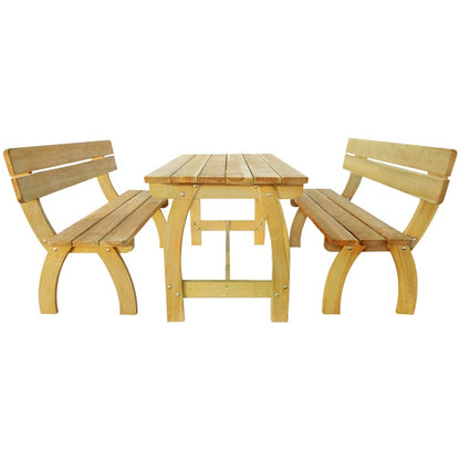 Vidaxl Mesa De Jardín Con 2 Bancos Madera De Pino Impregnada_1