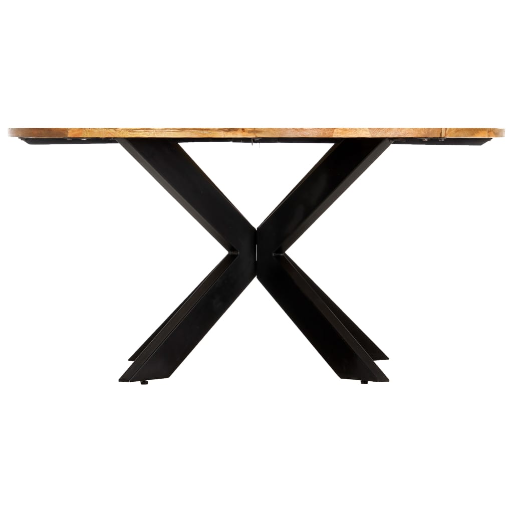 Mesa De Comedor Redonda De Madera Maciza De Mango 150x76 Cm_1