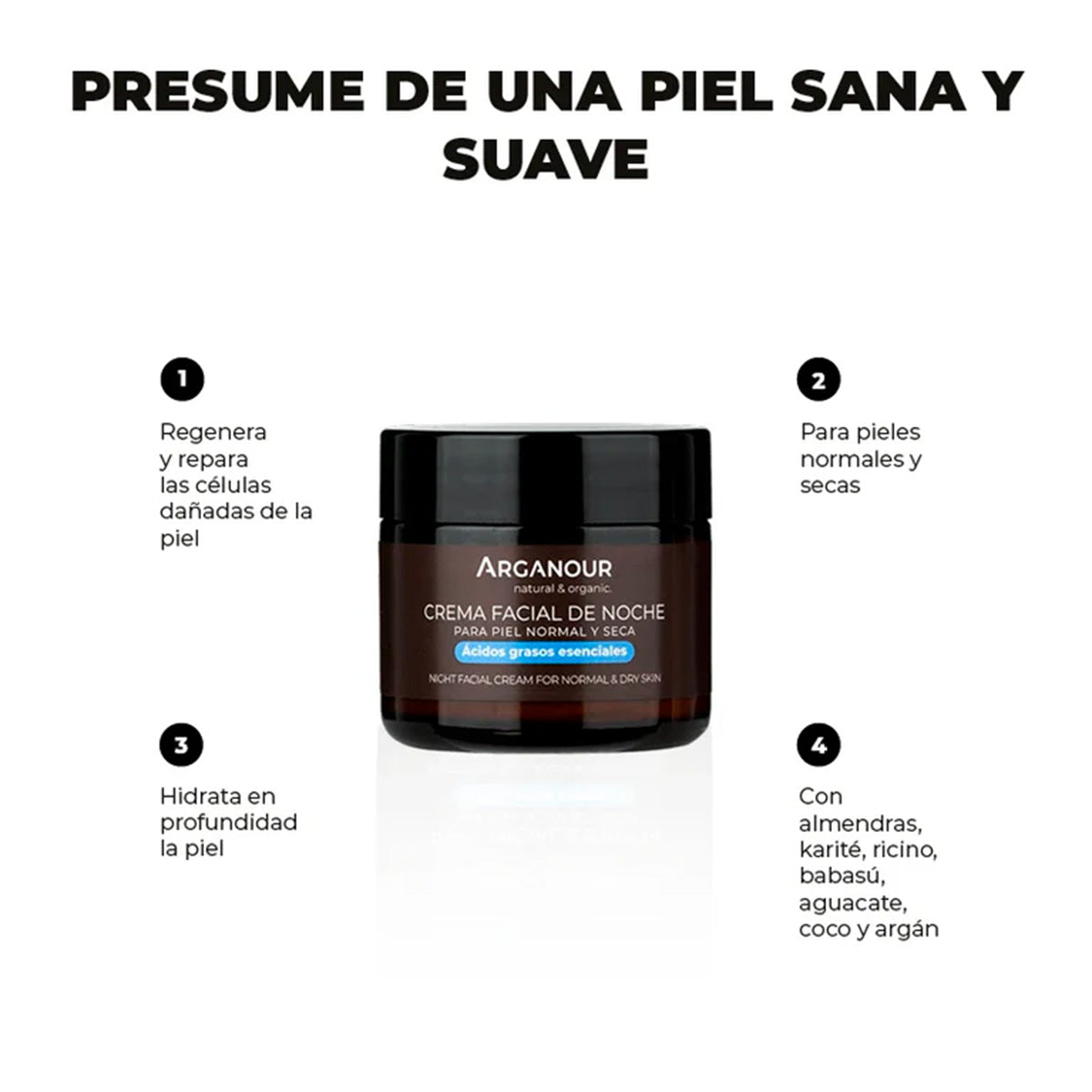 Arganour BIO creme facial de noite com argão 50 ml