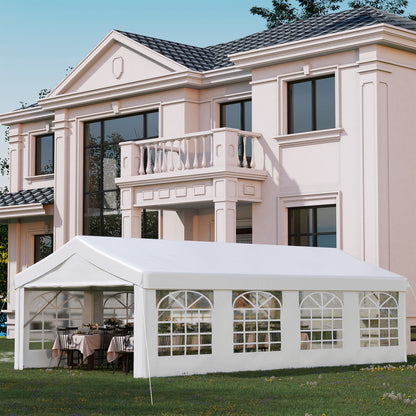 Outsunny Carpa 8x4x2,8m Acero Galvanizado Pabellón Carpas Boda Gazebo Cenador_1