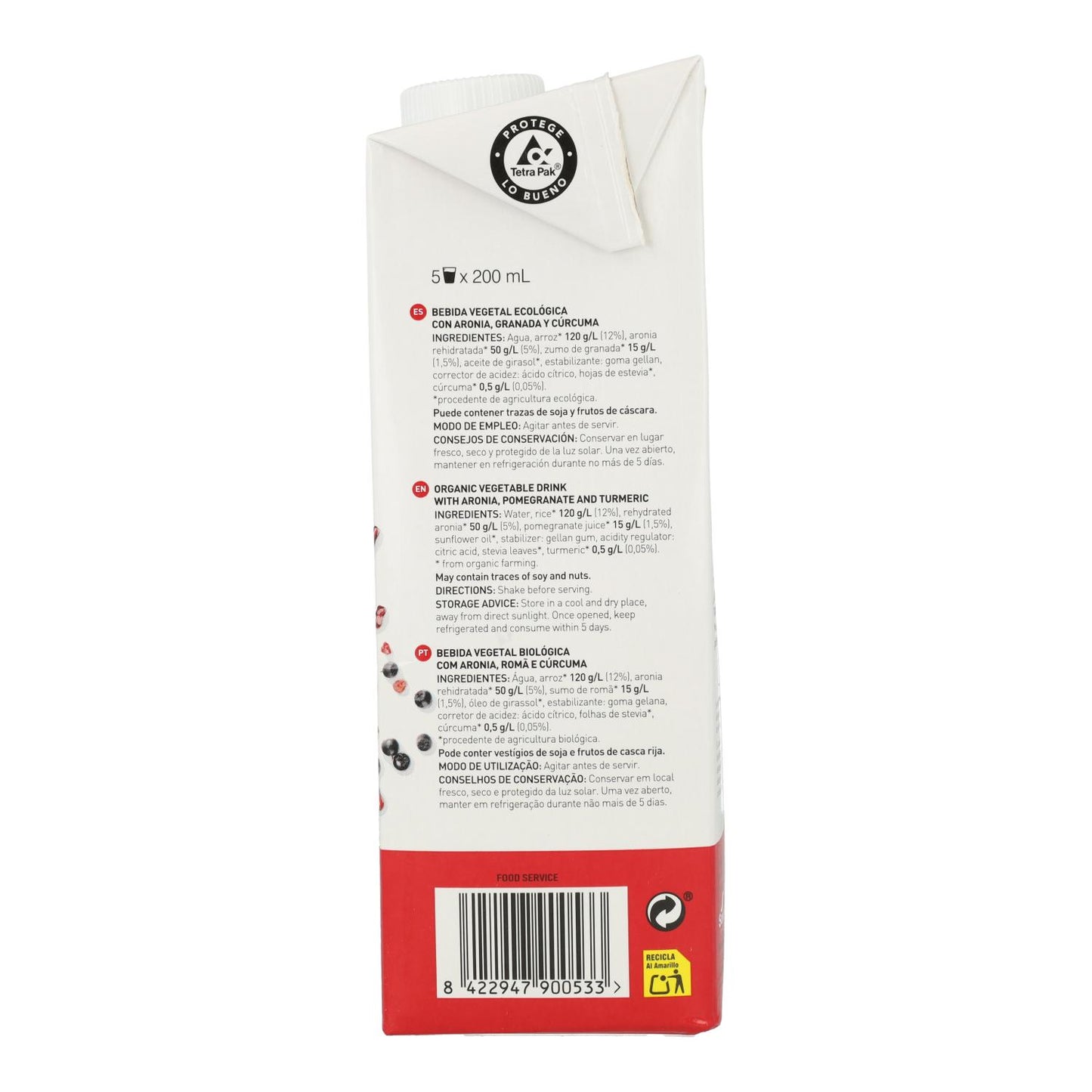 Bebida AROGRAN (Arónia, Romã e Curcuma) BIO Soria Natural 1 L