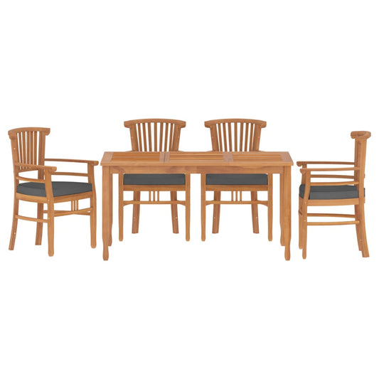 Vidaxl Juego De Comedor Para Jardín 5 Piezas Madera Maciza De Teca_0