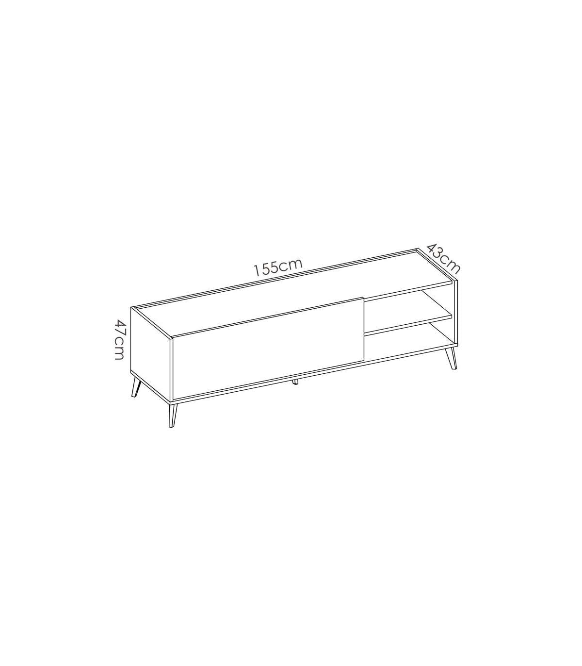 Mueble De Televisión Cazalilla En Acabado Nordic 47 Cm(alto)155 Cm(ancho)43 Cm(largo)_3