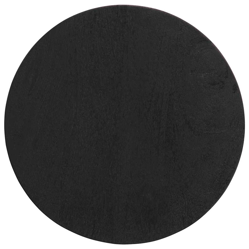 Mesa Auxiliar Madera Maciza De Mango Negra Ø30x60 Cm_2