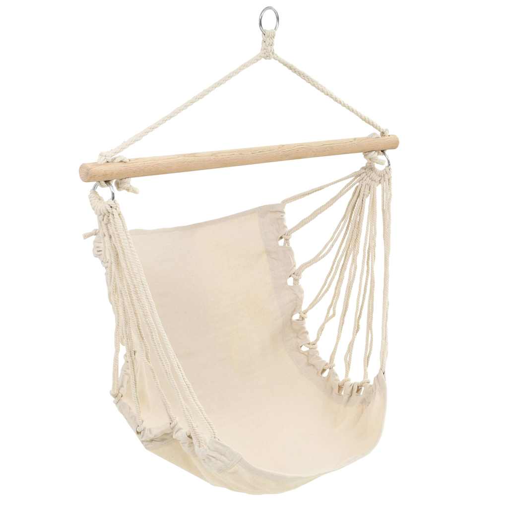 Columpio/hamaca Grande De Tela Blanco Crema_1