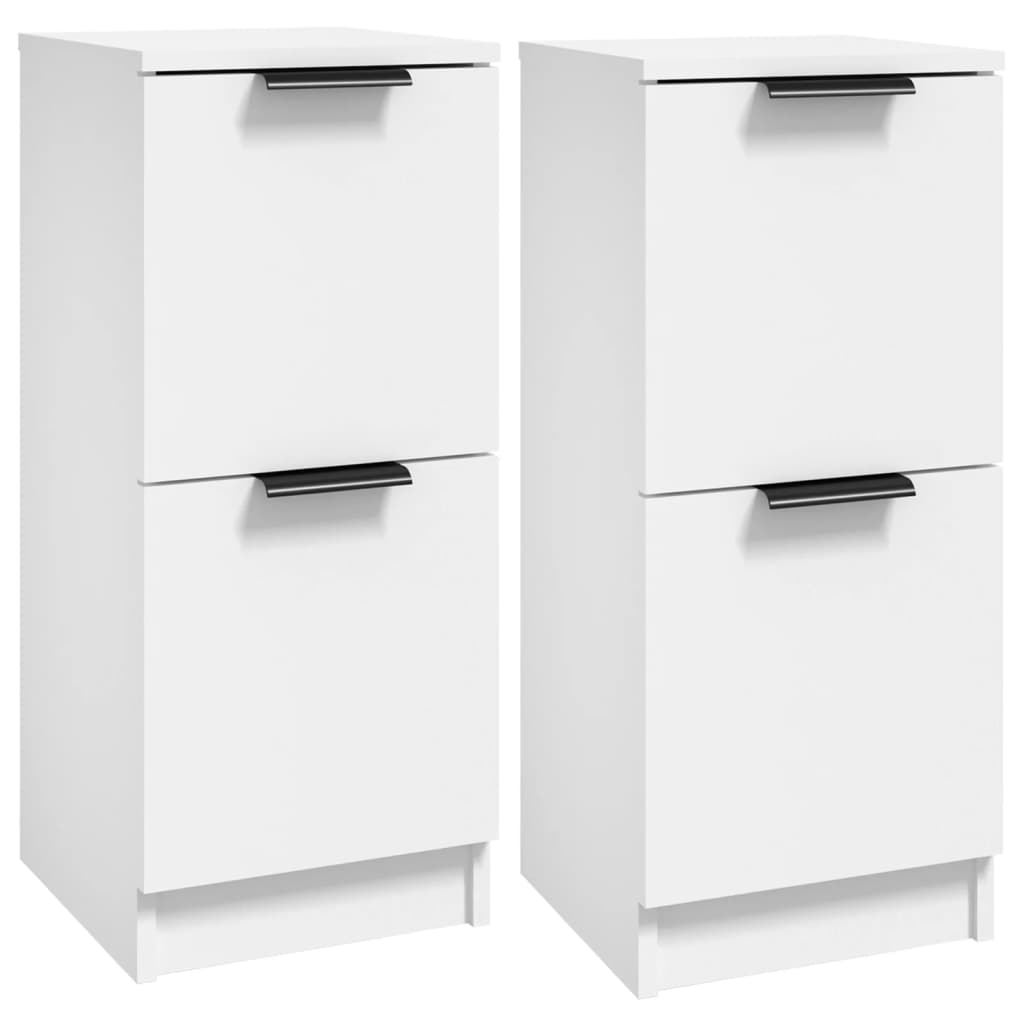 Aparadores 2 Uds Madera Contrachapada Blanco 30x30x70 Cm / Vetonek_1