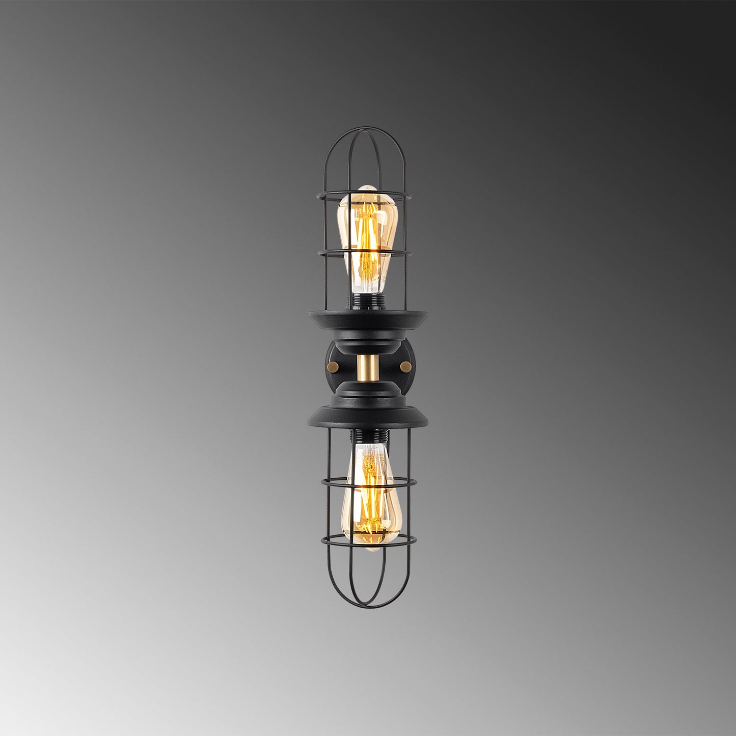 Aplique De Pared, Metal , Negro, 12x20x51, Casquillo 2 X E27 Max 40 W_3