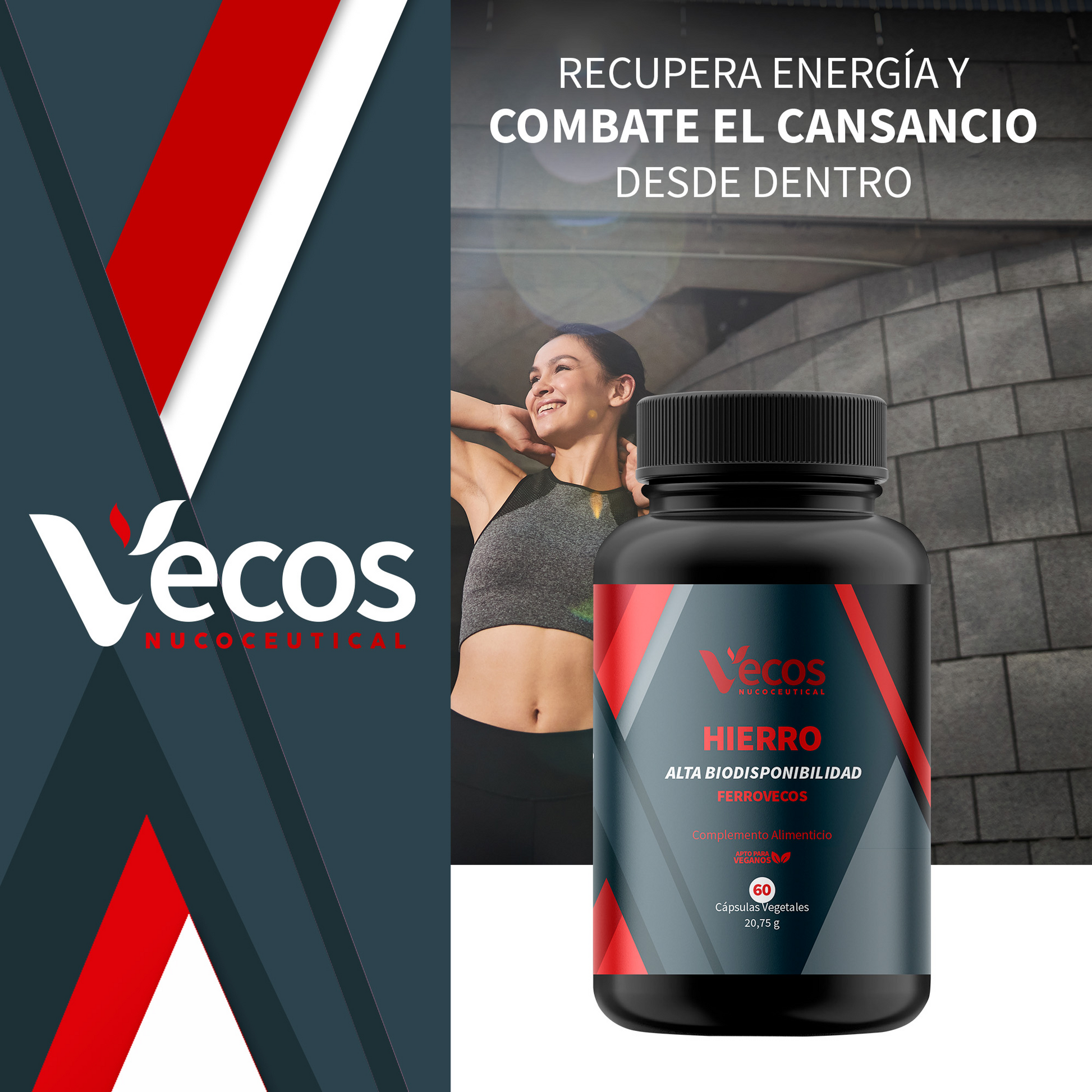 Hierro Alta Biodisponibilidad Vecos 60 Cápsulas | Energía Y Reducción De La Fatiga_1