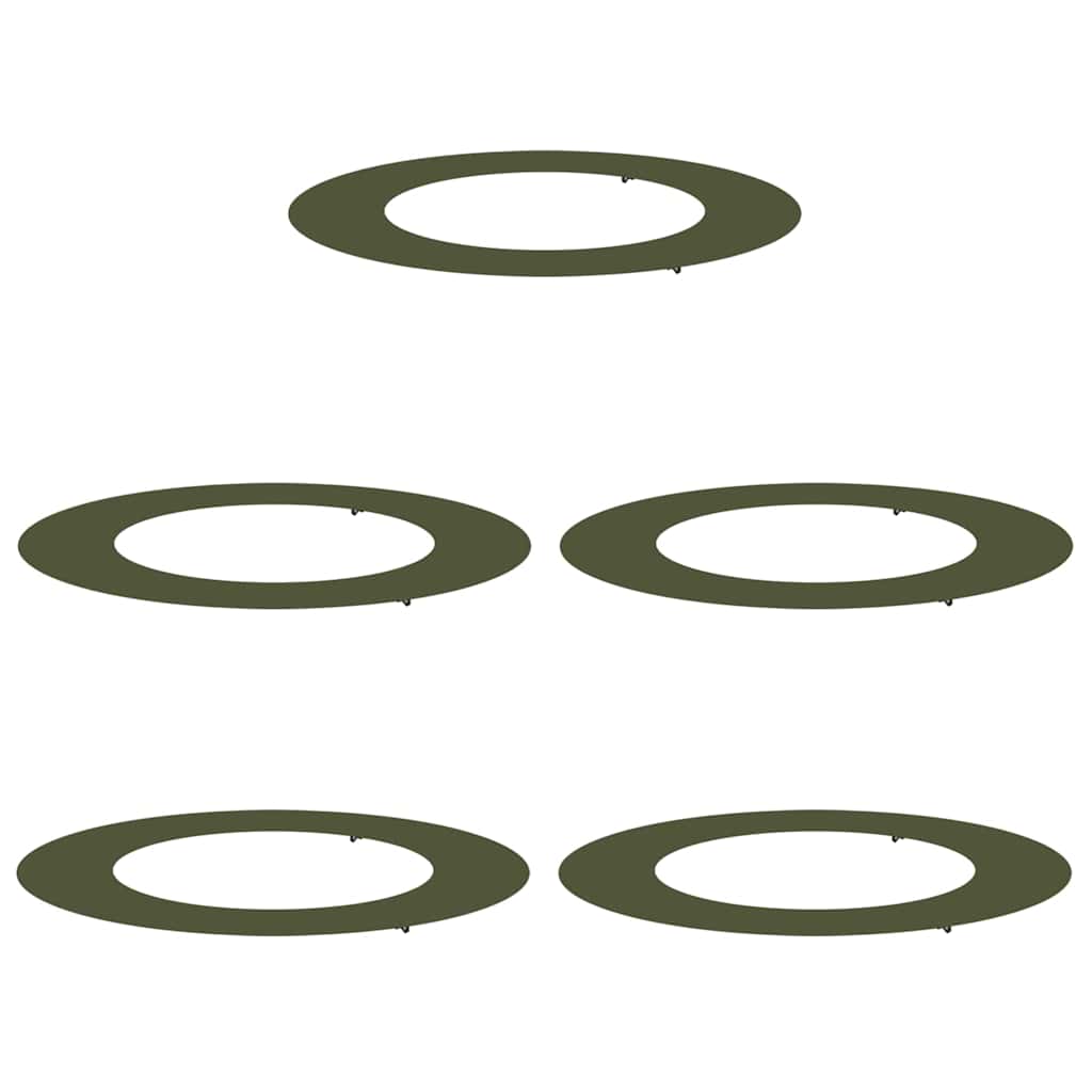 Adecuado Para Anillos De Árbol Plano 5 Uds. Verde Oliva Acero_0