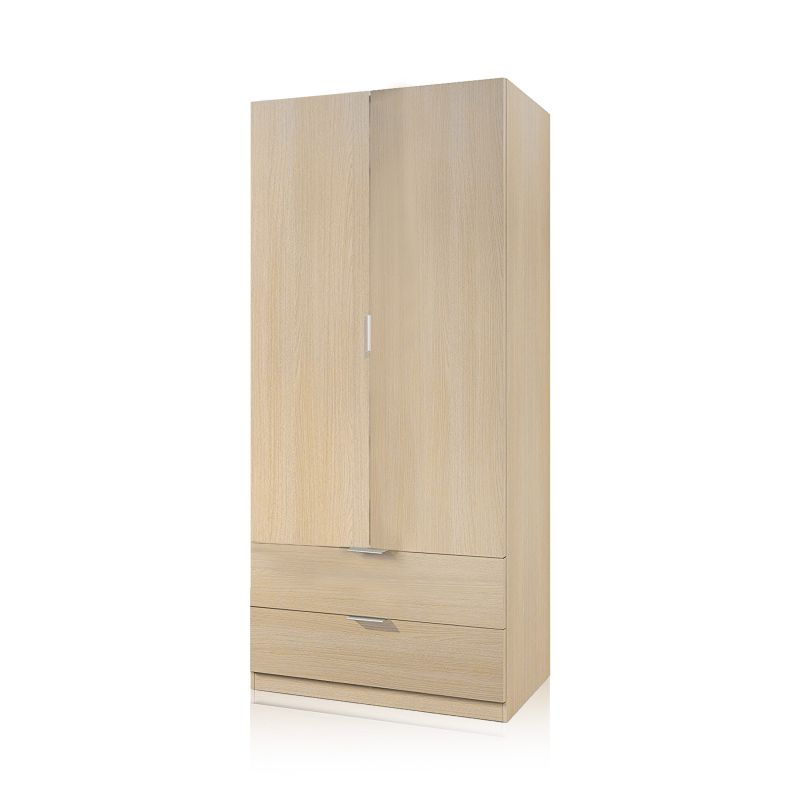 Armario Lark 2 Puertas 2 Cajones Melamina, Roble, 81,5 X 180 X 52_2